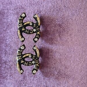 Earrings Elegant Silver Black Gold Crystal Designer Inspired Gorgeous